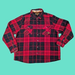 Red and Black Plaid, Warm Jacket/Button Down Shirt Size XXL